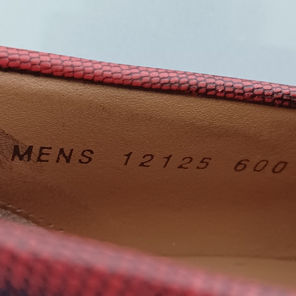 Florsheim Mens Burgundy Lizard Embossed Leather Penny Loafers 9.5 D 600 - Picture 11 of 11